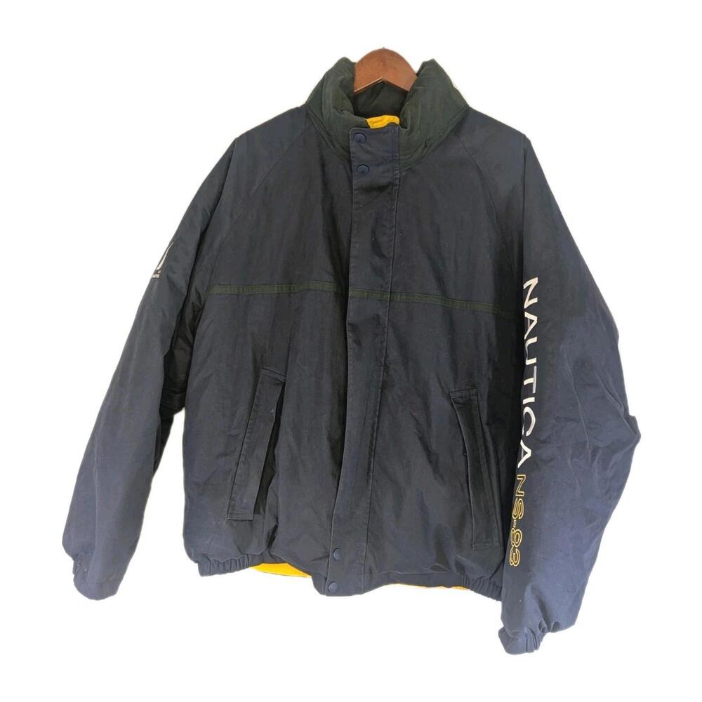 Vintage Nautica Jacket Mens Xxl Reversible‎ Duck Down Puffer Coat Outdoor